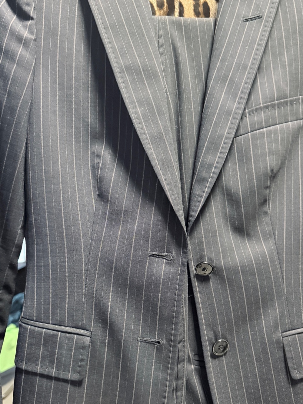 Dolce & Gabbana Women's Pinstripe Suit Blazer in Navy
